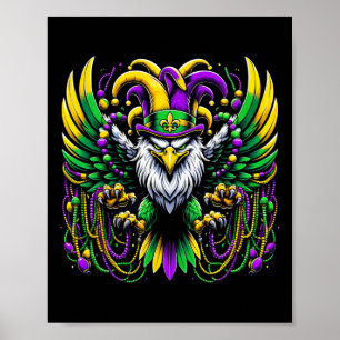 Mardi Gras Harpy Eagle Jester Poster