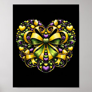 Mardi Gras Heart Fat Tuesday New Orleans Women Kid Poster