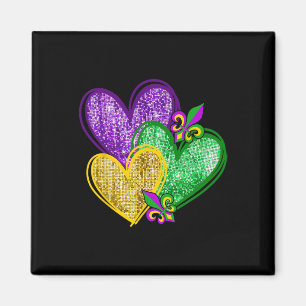 Mardi Gras Heart Fleur-de-lis Symbol Carnival Men  Magnet