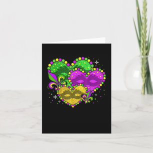 Mardi Gras Heart Fleur-de-lys Symbol Mardi Gras Card