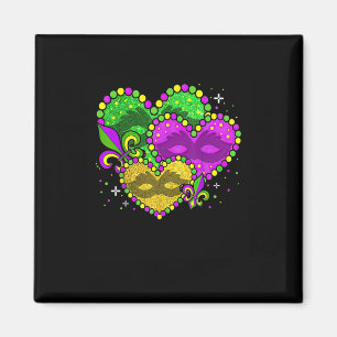 Mardi Gras Heart Fleur-de-lys Symbol Mardi Gras  Magnet