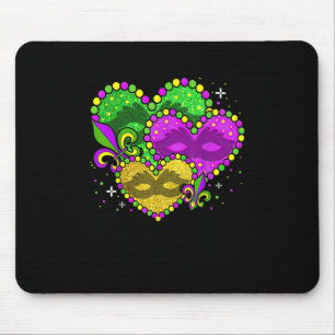Mardi Gras Heart Fleur-de-lys Symbol Mardi Gras Mouse Pad