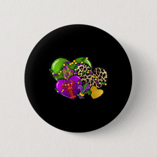 Mardi Gras Hearts Cute Outfit Women Girls Kids Tod 6 Cm Round Badge