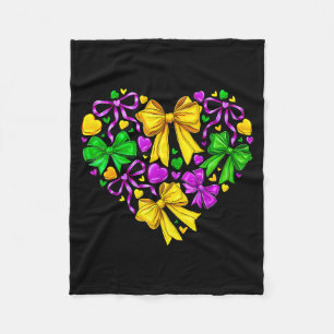 Mardi Gras Hearts Cute Outfit Women Girls Kids Tod Fleece Blanket