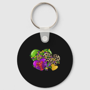 Mardi Gras Hearts Cute Outfit Women Girls Kids Tod Key Ring
