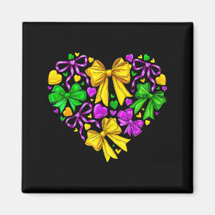 Mardi Gras Hearts Cute Outfit Women Girls Kids Tod Magnet