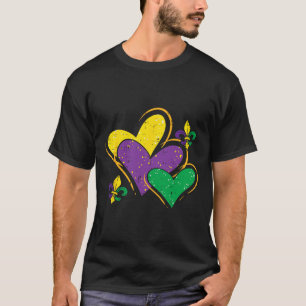 Mardi Gras Hearts Cute Outfit Women Girls Kids Tod T-Shirt