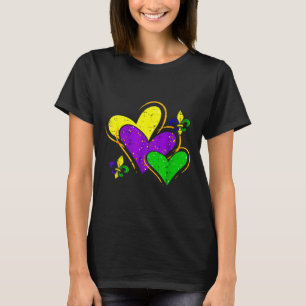 Mardi Gras Hearts Cute Outfit Women Girls Kids Tod T-Shirt