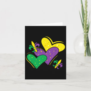 Mardi Gras Hearts Outfit Women Girls Kids Toddler Card