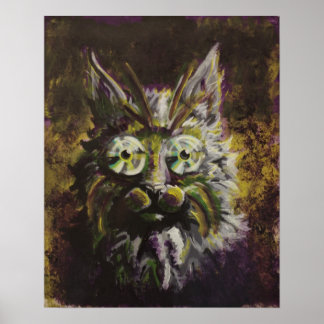 Mardi Gras - Hypnotic Cat Pop Surrealism Poster