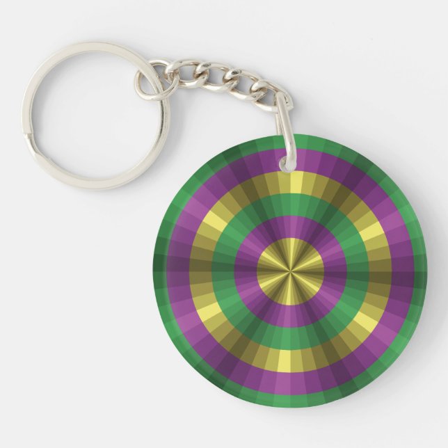 Mardi Gras Illusion Acrylic Keychain (Front)