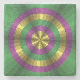 Mardi Gras Illusion Stone Coaster