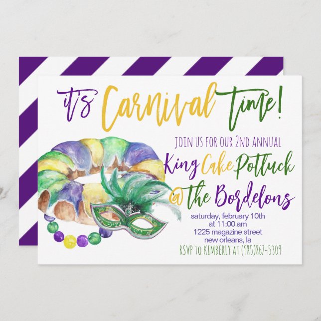 Mardi Gras Invitation (Front/Back)