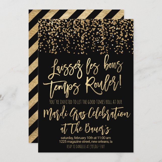 Mardi Gras Invitation (Front/Back)