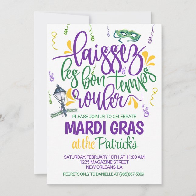 Mardi Gras Invitation (Front)