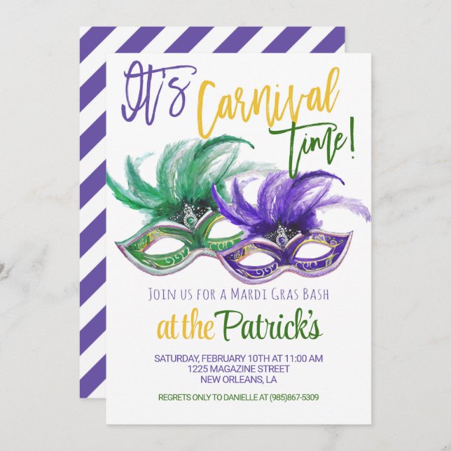 Mardi Gras Invitation (Front/Back)
