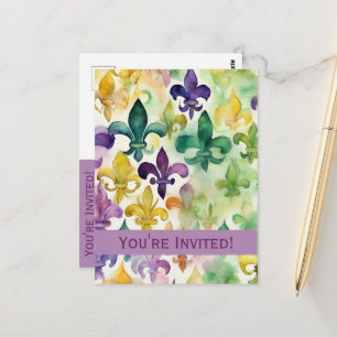 Mardi Gras Invitation Postcard