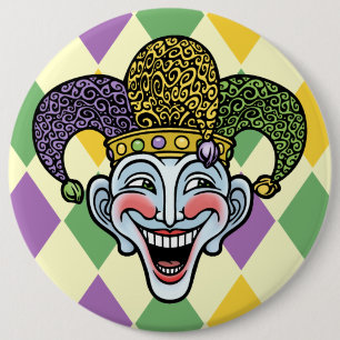 Mardi Gras Jester 6 Cm Round Badge