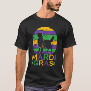 Mardi Gras Jester Beads & Mask Golden Retriever Do T-Shirt