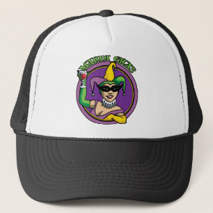 Mardi Gras Jester Girl Trucker Hat