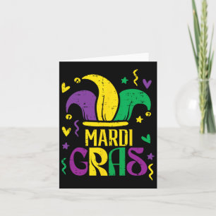 Mardi Gras Jester Hat Outfit Carnival Men Women Ki Card