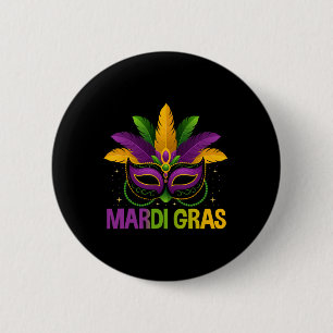 Mardi Gras Jester Mask Costume Kids Girls Boys Men 6 Cm Round Badge