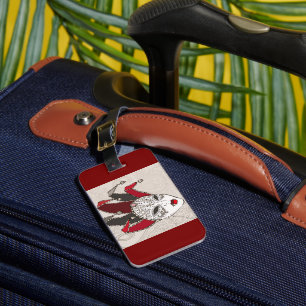 Mardi Gras Jester Mask Venetian Carnival Luggage Tag