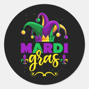 Mardi Gras Jester Outfit Shirt  Classic Round Sticker