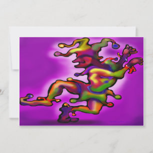 Mardi Gras Jester Purple Invitation