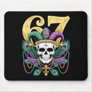 Mardi Gras Jester Skull 67 Carnival Mask Party Fun Mouse Pad