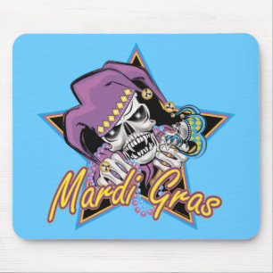 Mardi Gras Jester Skull Mouse Pad