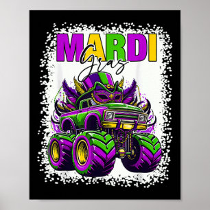 Mardi Gras Kids Outfit Monster Truck 2025 Toddlers Poster
