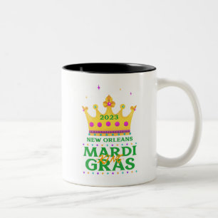 Mardi Gras King 2023 Two-Tone Coffee Mug