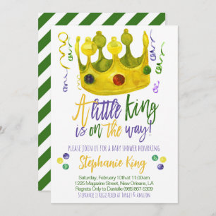Mardi Gras King Baby Shower Invitation
