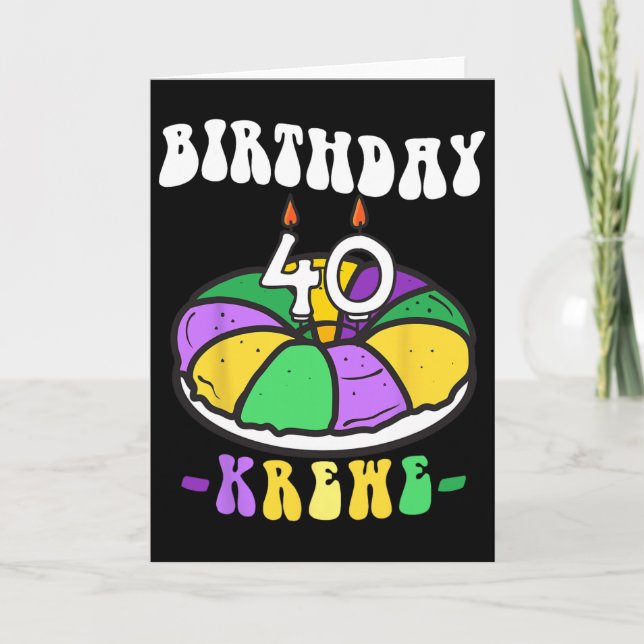 Mardi Gras King Cake  Card (Front)