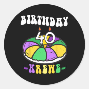 Mardi Gras King Cake Classic Round Sticker