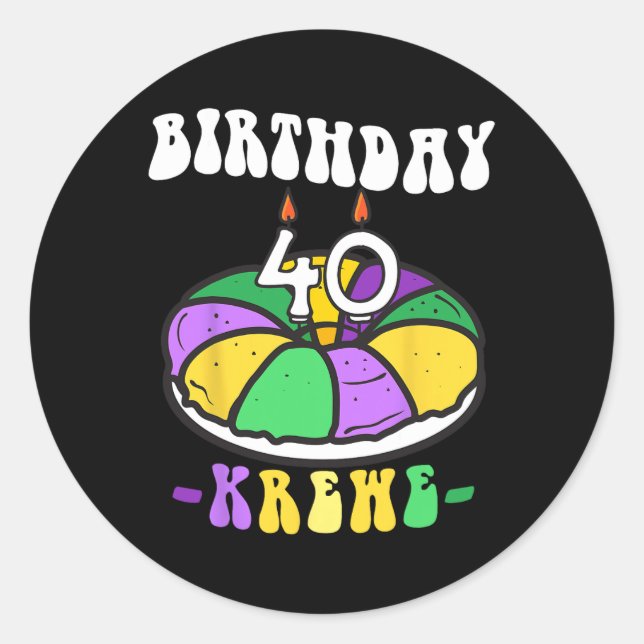 Mardi Gras King Cake  Classic Round Sticker (Front)