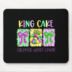 Mardi Gras King Cake Coquette Bow Girl Women Carni Mouse Pad