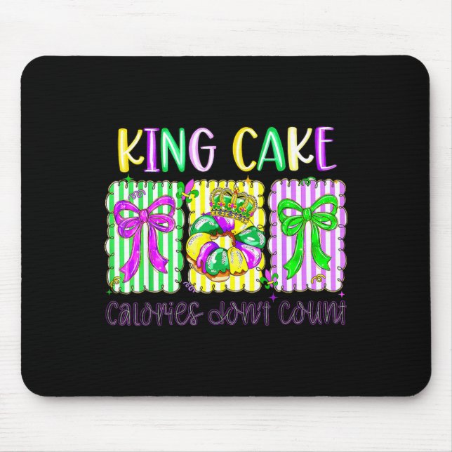 Mardi Gras King Cake Coquette Bow Girl Women Carni Mouse Pad (Front)