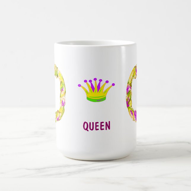 Mardi Gras King Cake Queen Coffee Mug (Center)