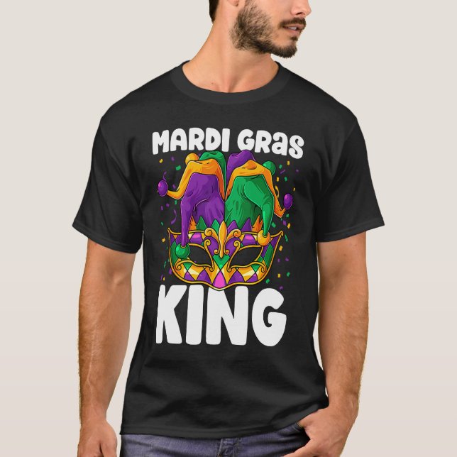 Mardi Gras King Costume Jester Outfit Kids Boy Men T-Shirt (Front)