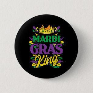 Mardi Gras King Crown Funny Mardi Gras Carnival Me 6 Cm Round Badge