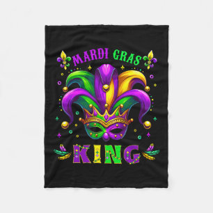 Mardi Gras King Fun Mardi Gras Carnival 2025 Gift Fleece Blanket