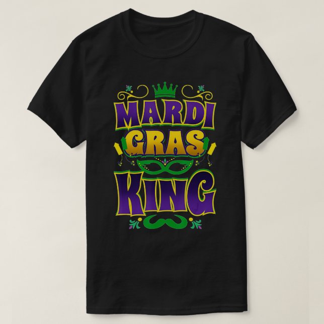 Mardi Gras King Fun Parade Mardi Gras Carnival Cos T-Shirt (Design Front)