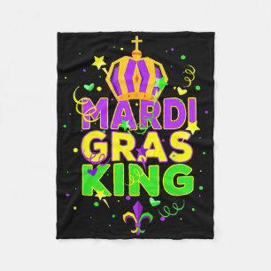 Mardi Gras King Men Carnival Costume Gift Mardi Gr Fleece Blanket