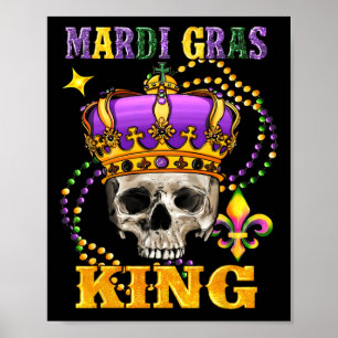 Mardi Gras King Men Carnival Costume Gift Mardi Gr Poster
