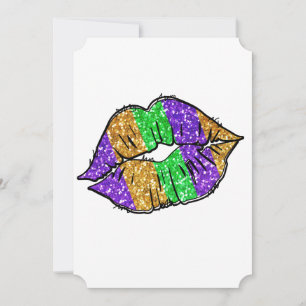 Mardi Gras Kiss Flat Greeting Card