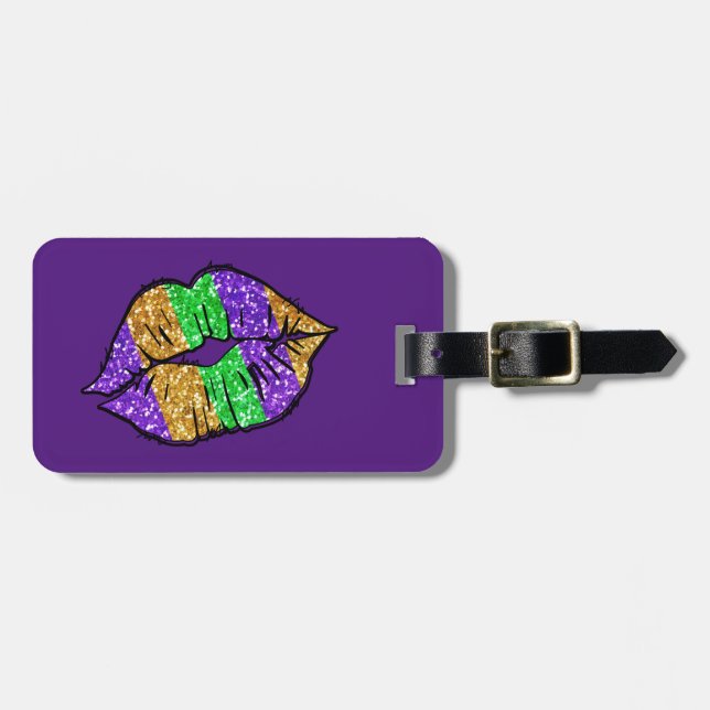Mardi Gras Kiss Luggage Tag (Front Horizontal)