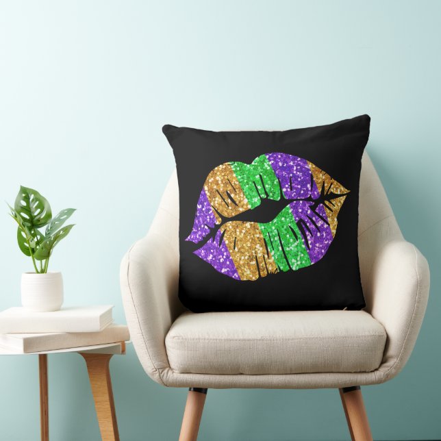 Mardi Gras Kiss Pillow (Chair)