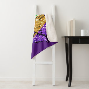 Mardi Gras Kiss Sherpa Blanket